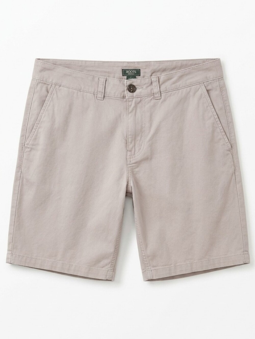 Roots Khaki Chino Shorts Stretch Cotton Lightweight Walking Womens Size 10 Grey